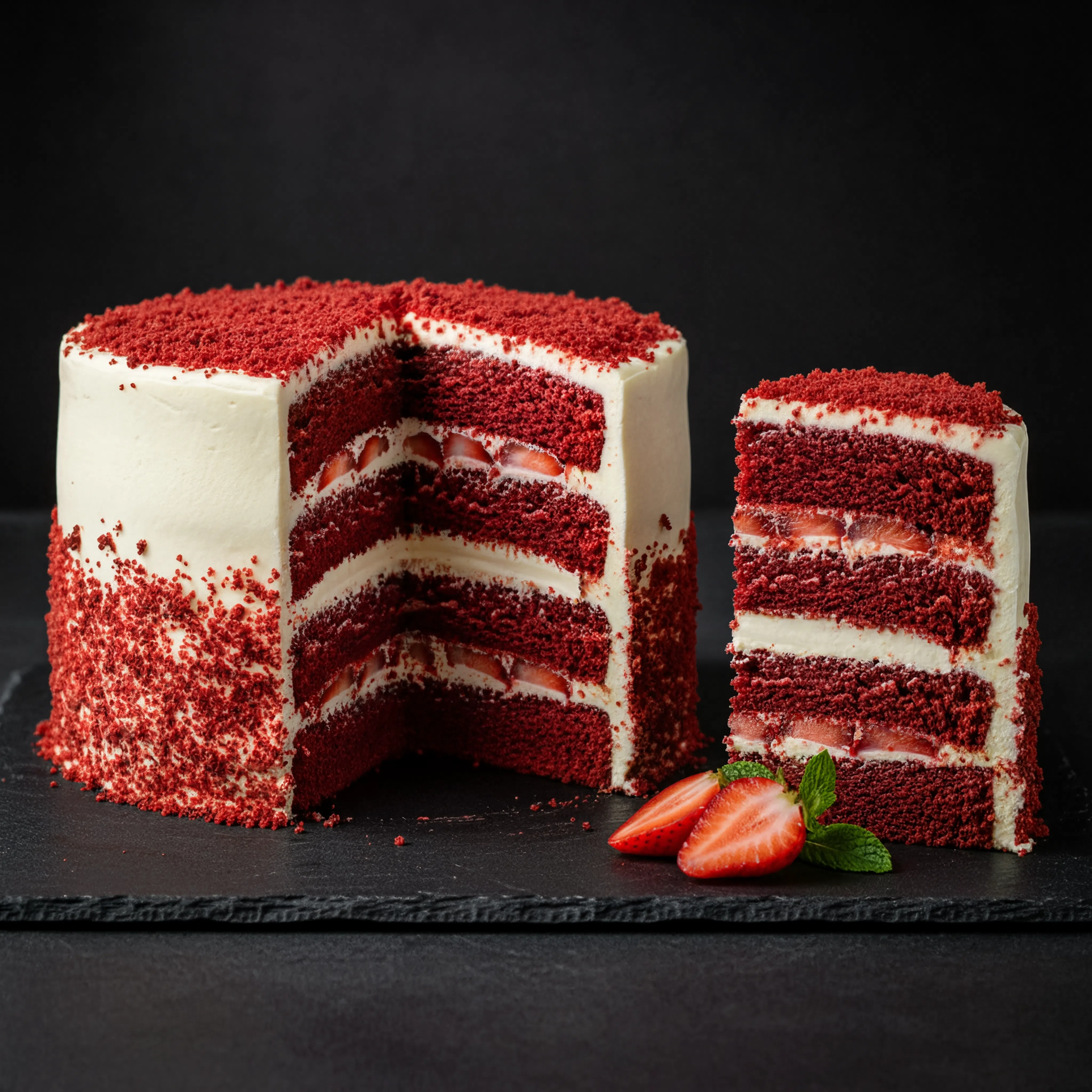 Red Velvet with Fresh Strawberries