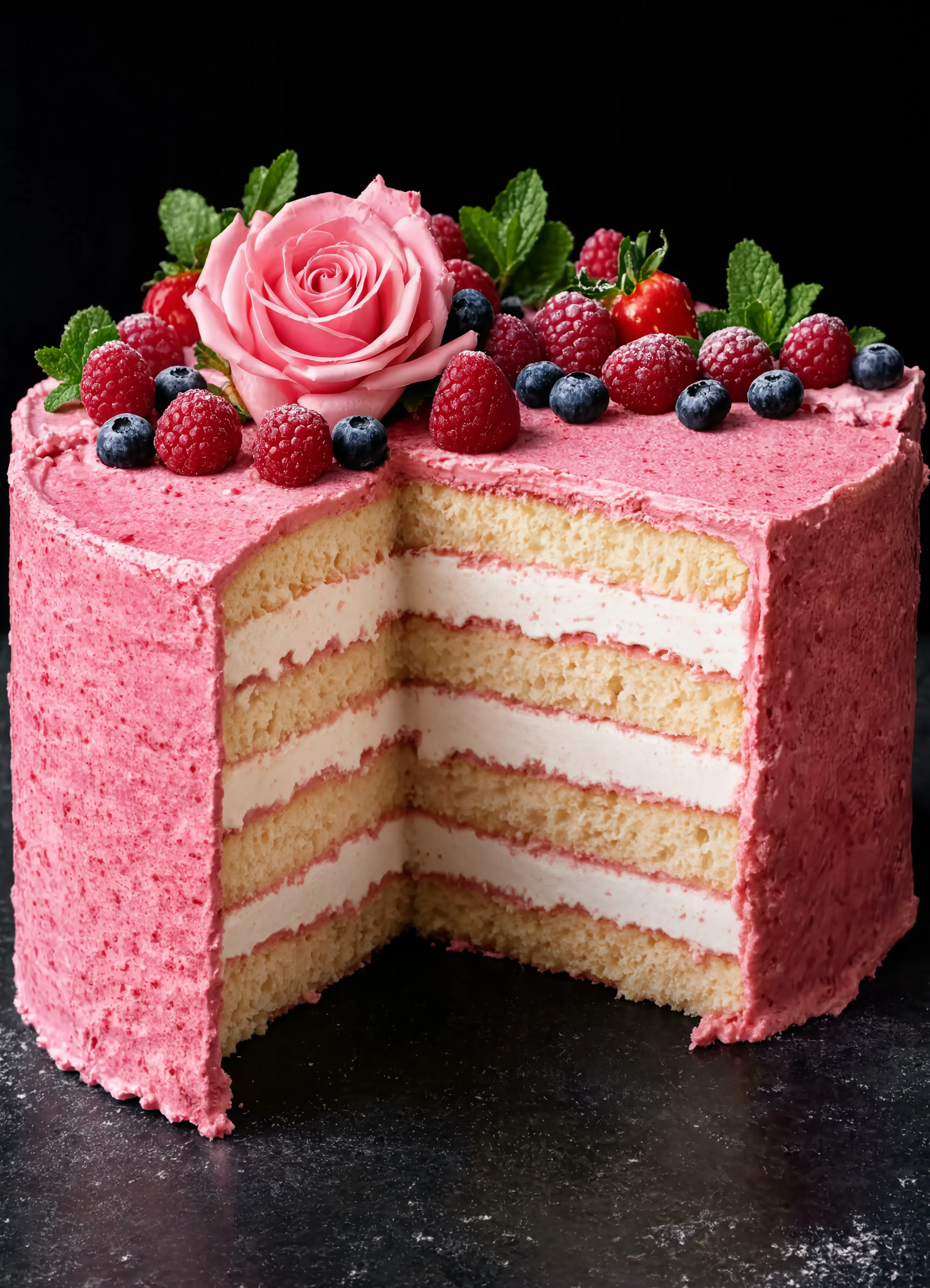 Pink Fruit Cake