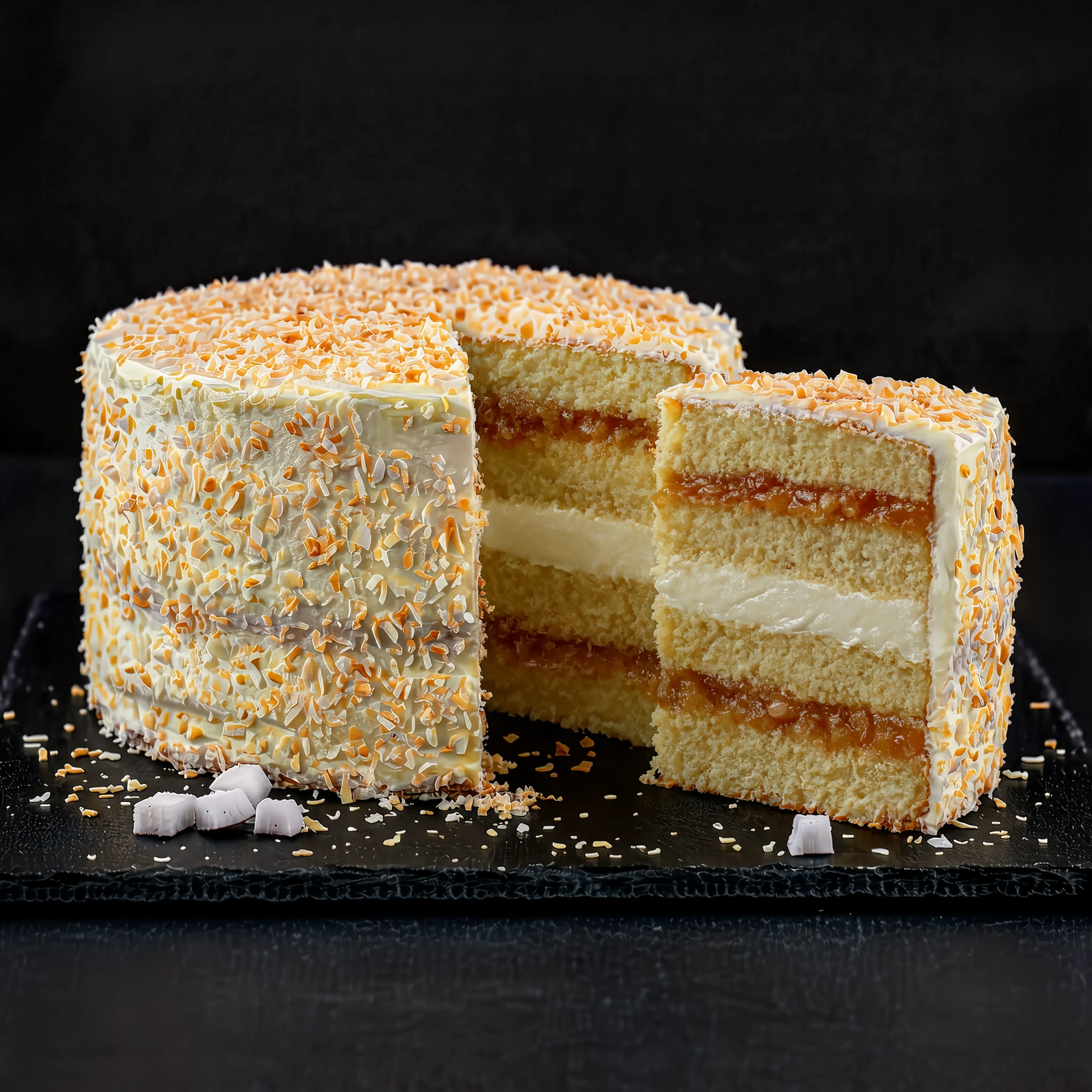 Coconut Cake with Caramelized Coconut