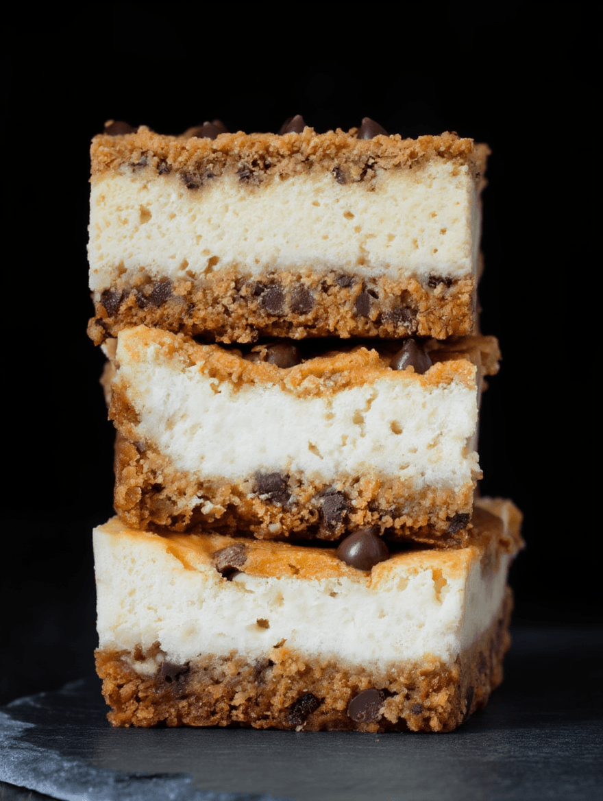 Chocolate Chip Cheesecake in Bar Form